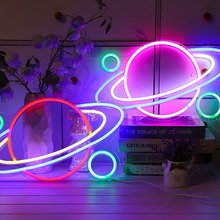跨境新款星球宇宙造型灯LED背板亚克力霓虹灯挂墙装饰灯厂家