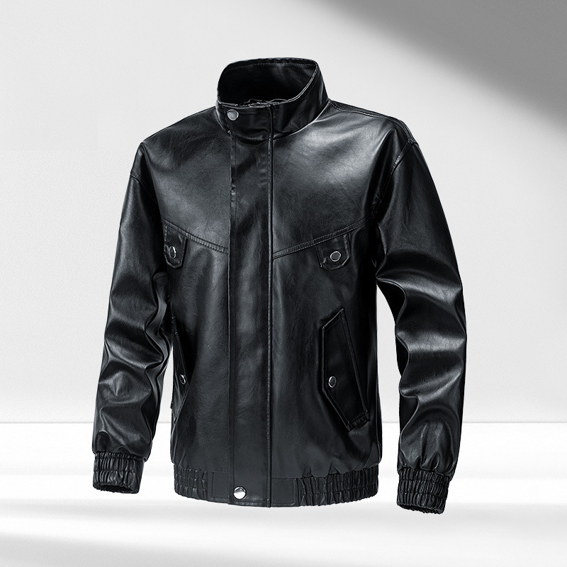 2024 chaqueta de cuero de moda para hombres nueva chaqueta de cuero joven guapo estilo coreano delgada locomotora chaqueta de tamaño grande para hombres