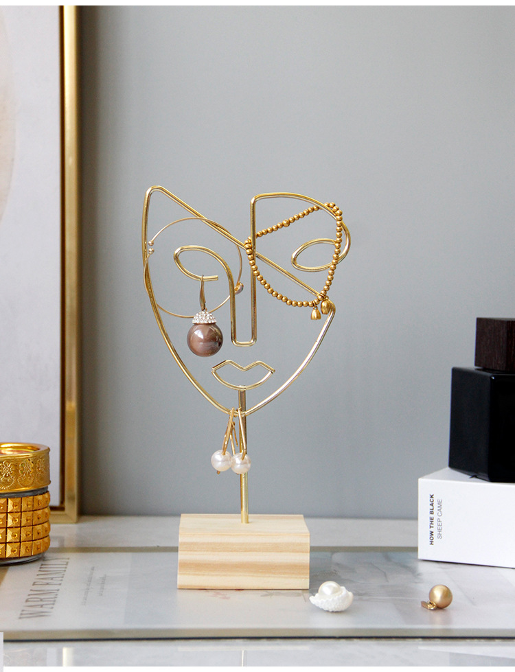 180g Weight Jewelry Rack Classification 1 Piece Quantity Iron Material Human Face Pattern Nordic Style, Modern Style Style Nordic Style Modern Style Human Face Iron Jewelry Rack 3