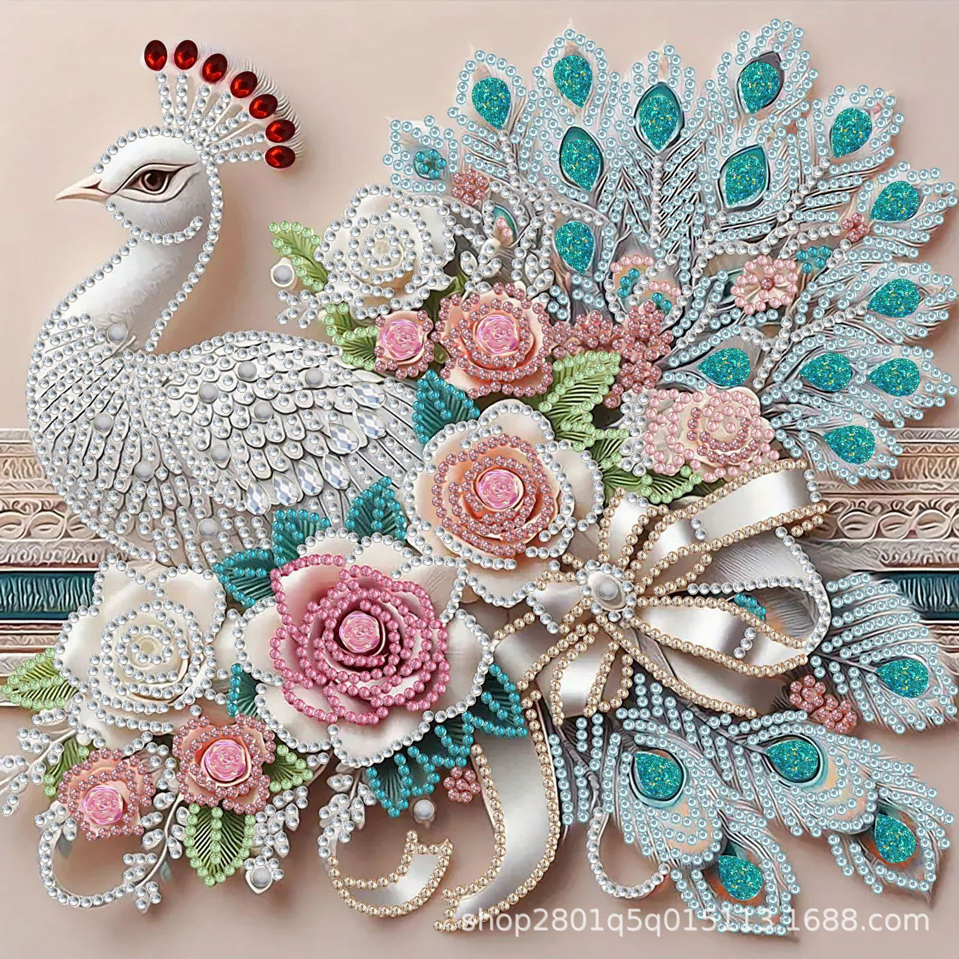 Pintura artesanal con diamantes