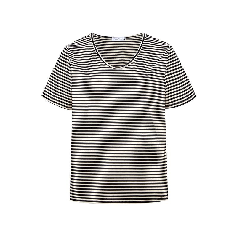 2026 máscaras de rayas sueltas camisetas de verano mujeres papel superior hombre fresco suelto viento perezoso tendencia de mangas cortas t