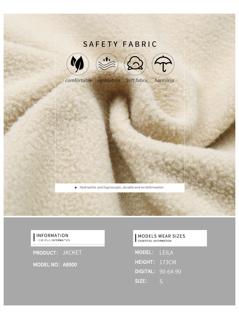 Autumn and Winter Contrast Color Block Jacket Lapel Short Jacket Polar Fleece Jacket_voghion.com