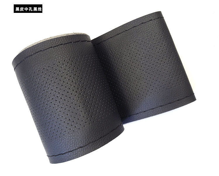 Neutral Middle Hole True Microfiber Leather Hand-Stitched Steering Wheel Cover Colorful Factory Direct Sales Supports Dropshipping Leather Car Handle Cover
