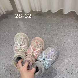 姐姐弟弟儿童雪地靴冬季加绒加厚女童棉鞋棉靴雪地棉一手码批发