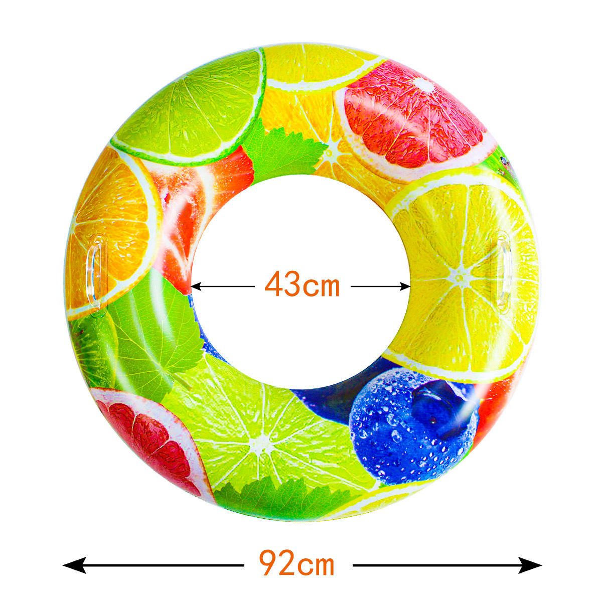 Nuevos productos transfronterizos de impresión para adultos anillo de natación de dibujos animados para niños anillo de frutas engrosado anillo de salvavidas anillo flotante inflable