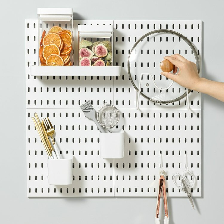 Punch-free Hole Board Wall Storage Rack Dormitory Kitchen Bathroom Home Nail-free Display Rack