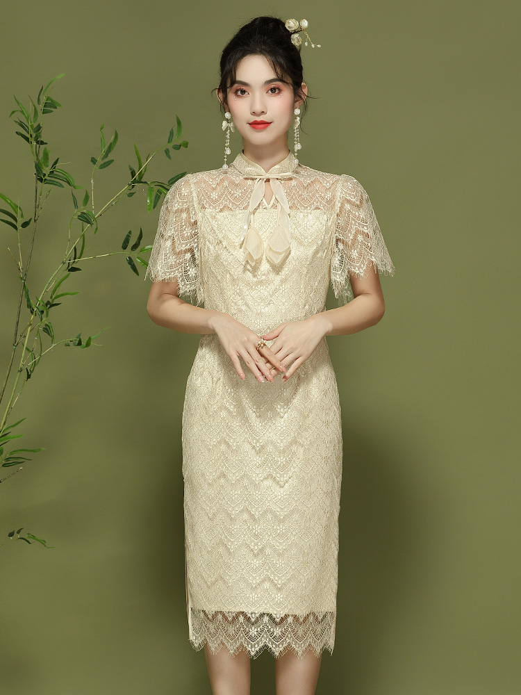 Summer lace cheongsam