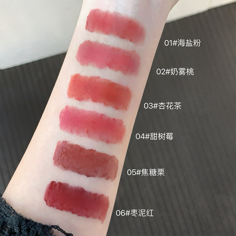Gege bear polvo, crema labial de niebla, brillo mate, colgante, lápiz labial, esmalte labial, maquillaje