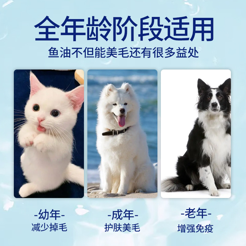 Pet Cat Deep Sea Fish Oil Beauty Hair Bright Hair Lifts Cuidado de la piel Aceite de hígado de bacalao Cápsulas especiales para perros y perros