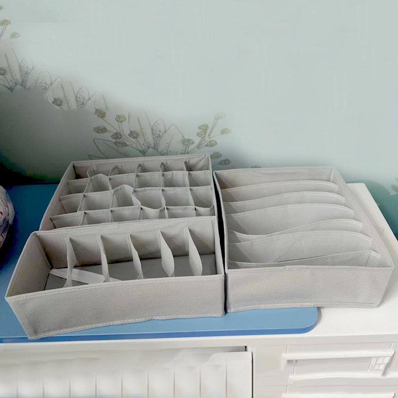 Amazon tres piezas de tela caja de almacenamiento casera plegable caja de acabado calcetines caja de almacenamiento de ropa al por mayor