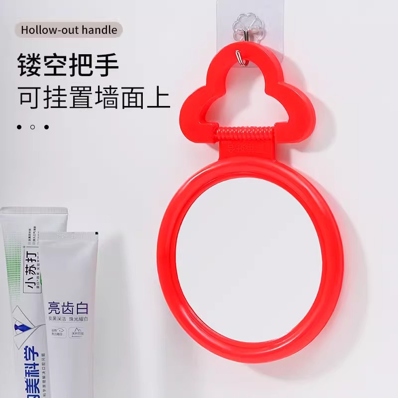 Espejo antiguo de pared espejo de maquillaje dormitorio espejo de escritorio casamiento de novia roja espejo colgante gran mano unilateral