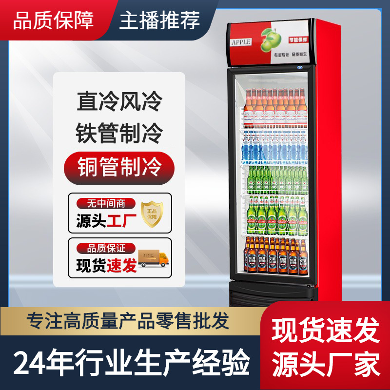 Beverage Cabinet Refrigerated Display Cabinet Vertical Commercial Refrigerator Single Door Fresh-Keeping Cabinet Freezer Double Door Beer Cabinet Supermarket Restaurant