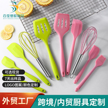 定制硅胶厨具套装刮刀5件套 烘焙厨具硅胶铲油刷打蛋器 烹饪勺铲
