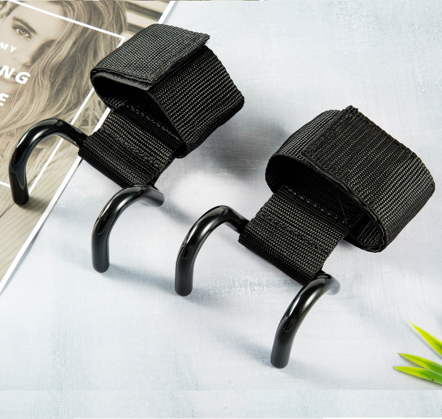 Gancho de refuerzo de gancho de fitness transfronterizo Gancho agarre de gancho doble barra de pesas barra horizontal de pesas gancho de refuerzo de levantamiento de pesas