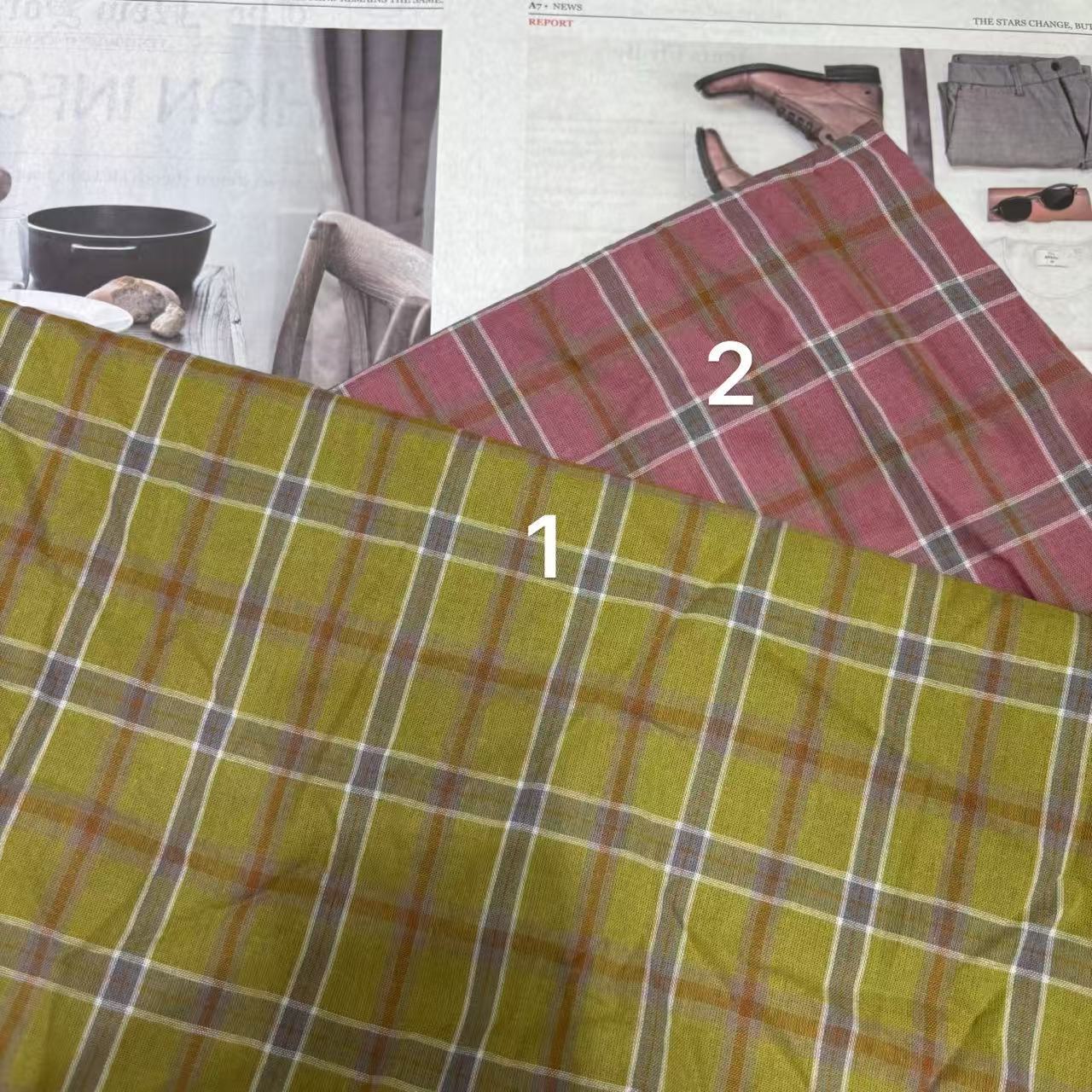 全棉色织平纹衬衫彩色格子布休闲吊带背心时装连衣裙睡衣装饰面料