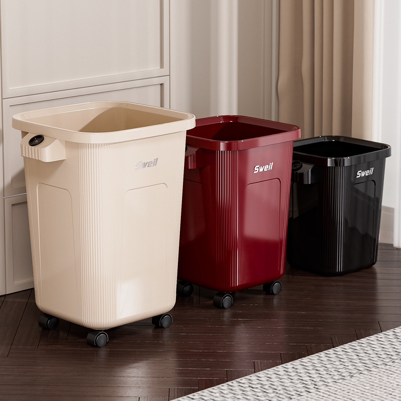 Manufacturer Wholesale Kitchen Trash Can Extra Large Capacity with Universal Wheels for Home and Commercial Use Storage Bin