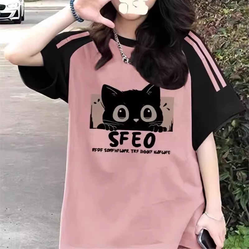 2025夏季套装女学生美式女学院风爆款短袖T恤+休闲工装裤两件套|undefined