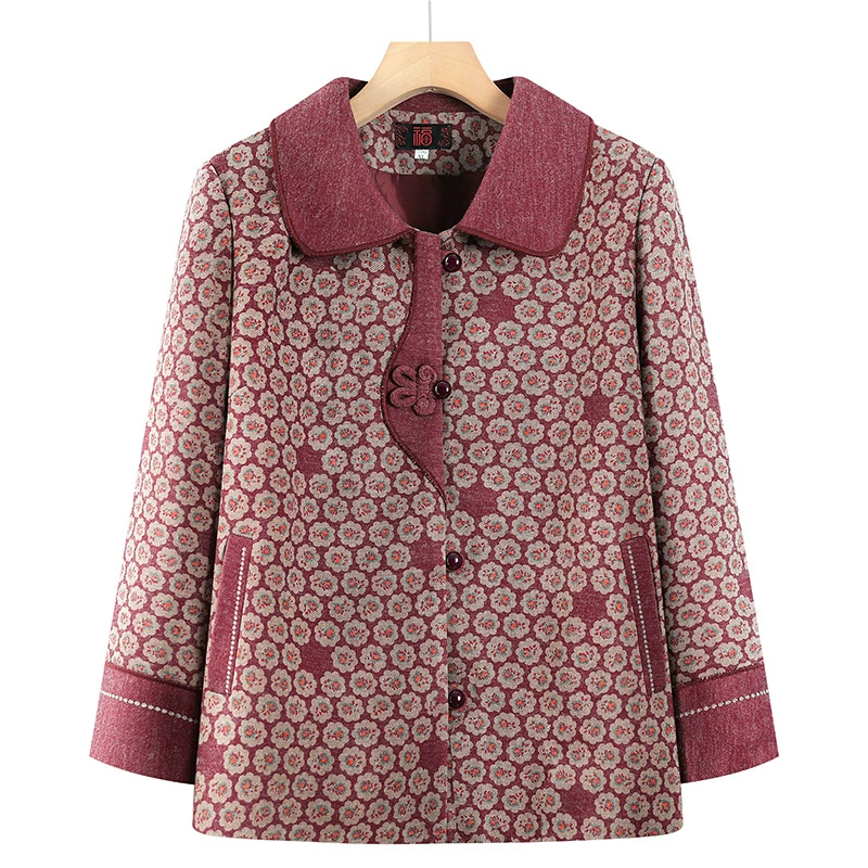 Иностранная бабушка весенне-осеннее пальто новый 60 лет 70 среднего и пожилого возраста женская мама весенний топ старушка одежда