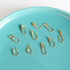 18K真金帶掛耳鈎手工飾品材料DIY簡約鎖骨鏈項鍊手鍊手作飾品配件