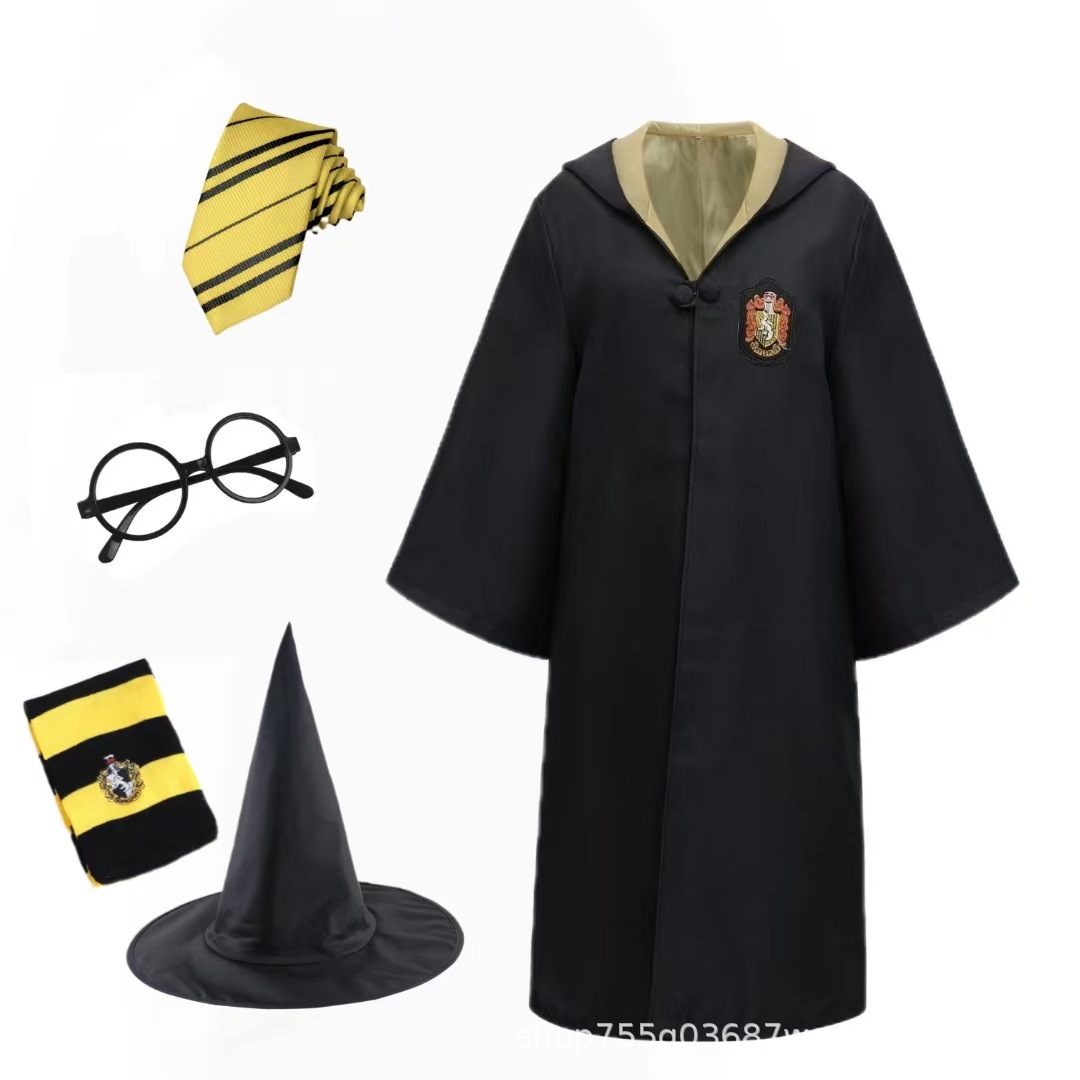 Халат Хаффлпуф + галстук + очки + шапка + шарф