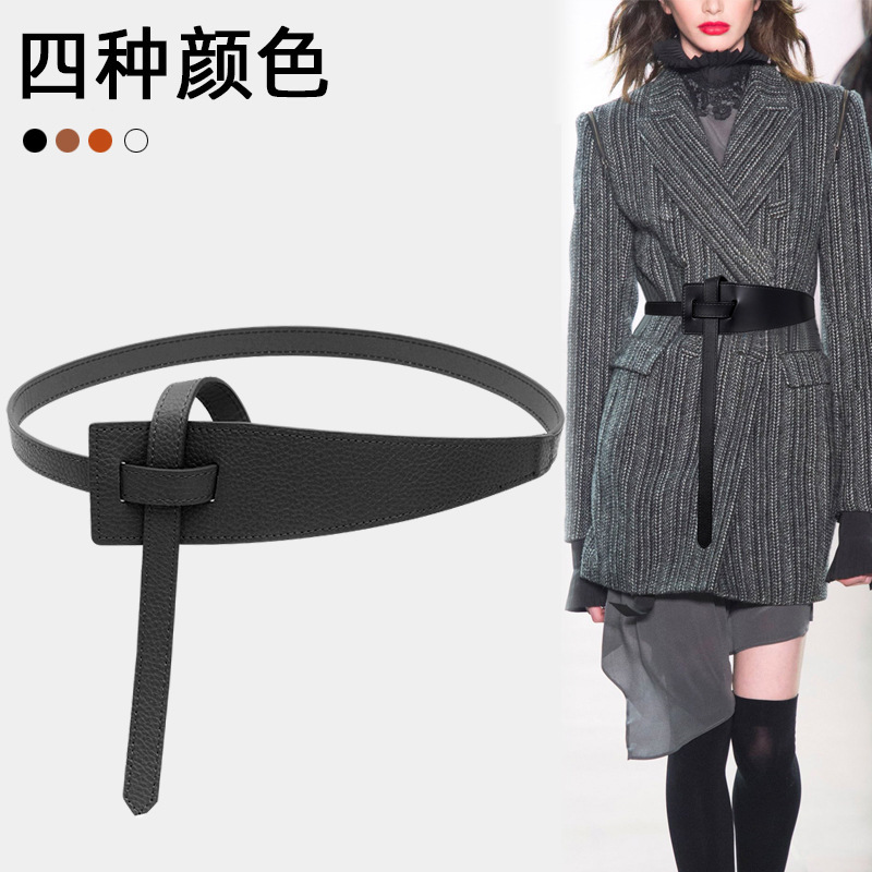 드레스와 스웨터를 위한 트렌디한 패셔너블한 매듭 장식 허리띠 코트, 외부 허리에 착용할 수 있는 다용도 허리띠와 와이드 벨트
