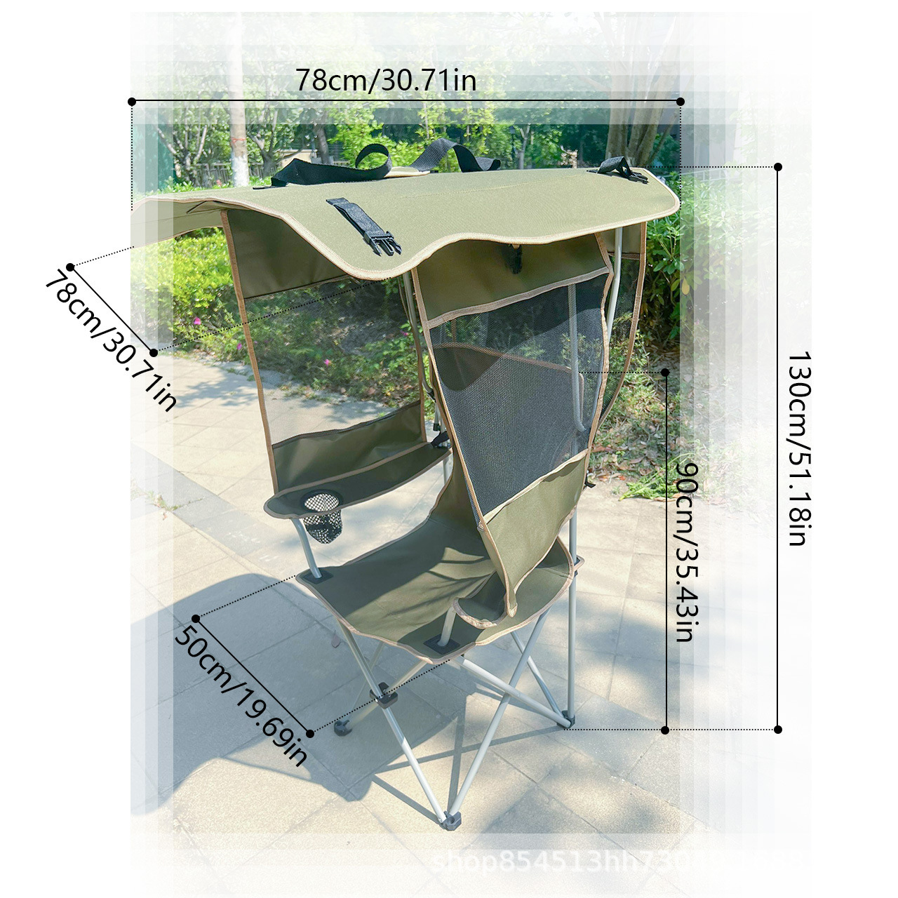 Silla sombrilla 50 * 50 * 130 (verde militar)