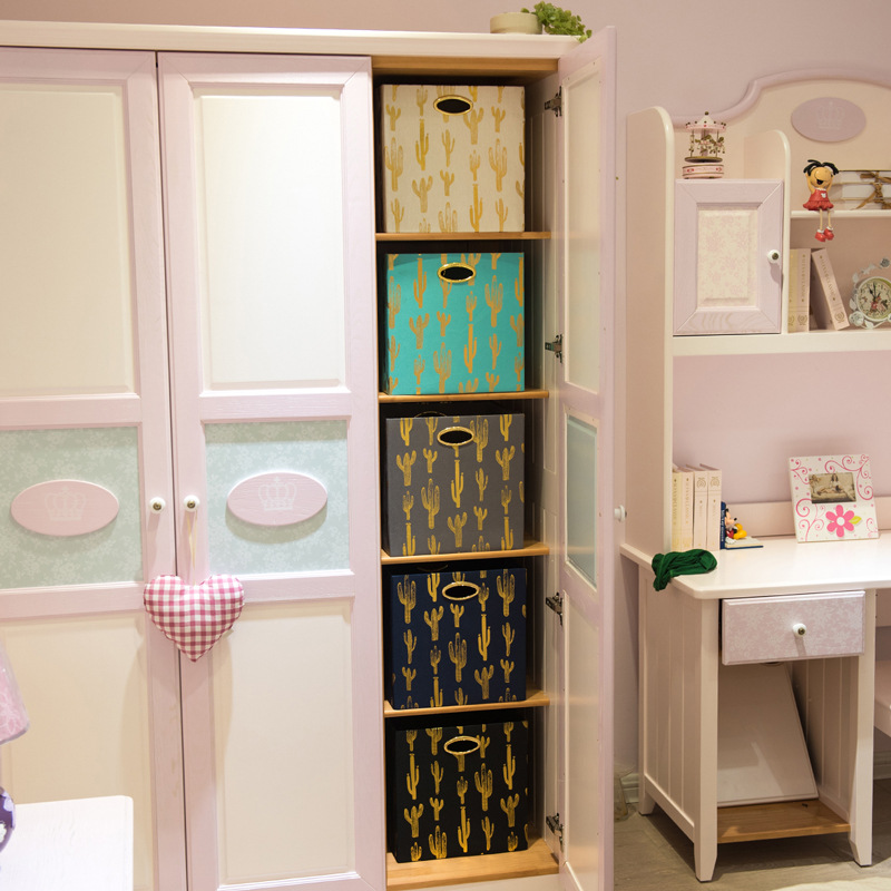 折叠布艺收纳箱棉麻衣服收纳盒防尘抽屉式衣柜收纳衣物储物箱批发