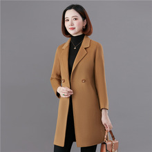 双面尼100纯羊毛大衣女小个洋气妈妈高品质西装毛呢外套PND83001