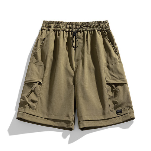 Chic brand work pants for men with 3D large pockets, 5-inch shorts, outdoor work shorts for men with multiple pockets, ice-cool work pants, candy.