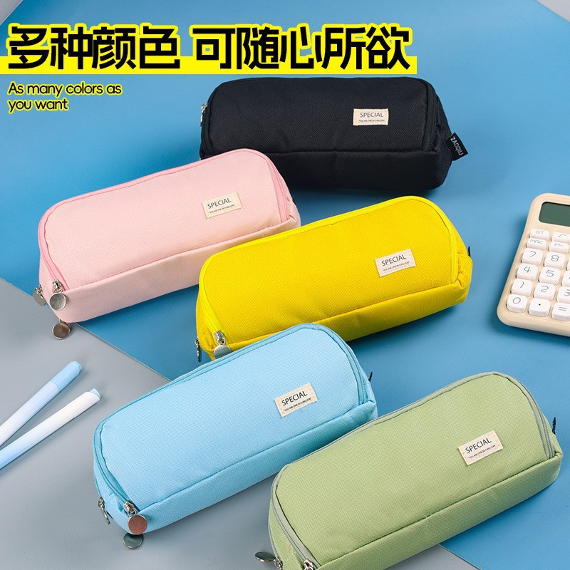 Estuche para lápices transfronterizo de gran capacidad para estudiantes de alto valor, estuche para lápices tridimensional para estudiantes, estuche para lápices de doble tracción, estuche para lápices sucios
