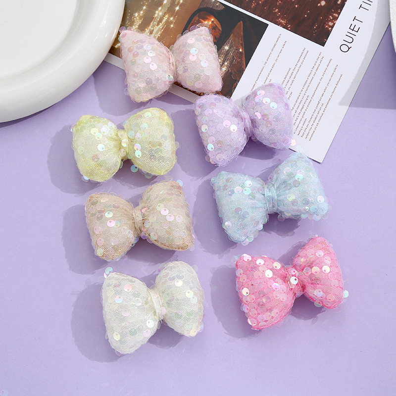 Korean Style Children's Hairpin with Fish Scale Sequins and Bow, Super Cute Girls' Hair Accessory for Tidying up Stray Hair, Versatile Hair Clip Accessory