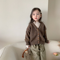 維木童裝兒童毛衣秋冬新款男女童韓版針織開衫上衣中小童寶寶衣服