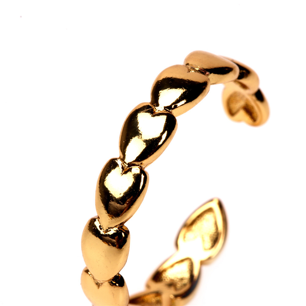 Nihaojewelry Wholesale Jewelry New Trendy Heart-shaped Chain Copper Ring display picture 3