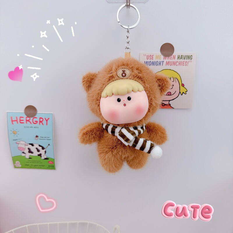 DUDU 動物園シリーズビニール人形キーホルダーペンダントクリエイティブガーリーハートぬいぐるみスクールバッグ小さなペンダント|undefined