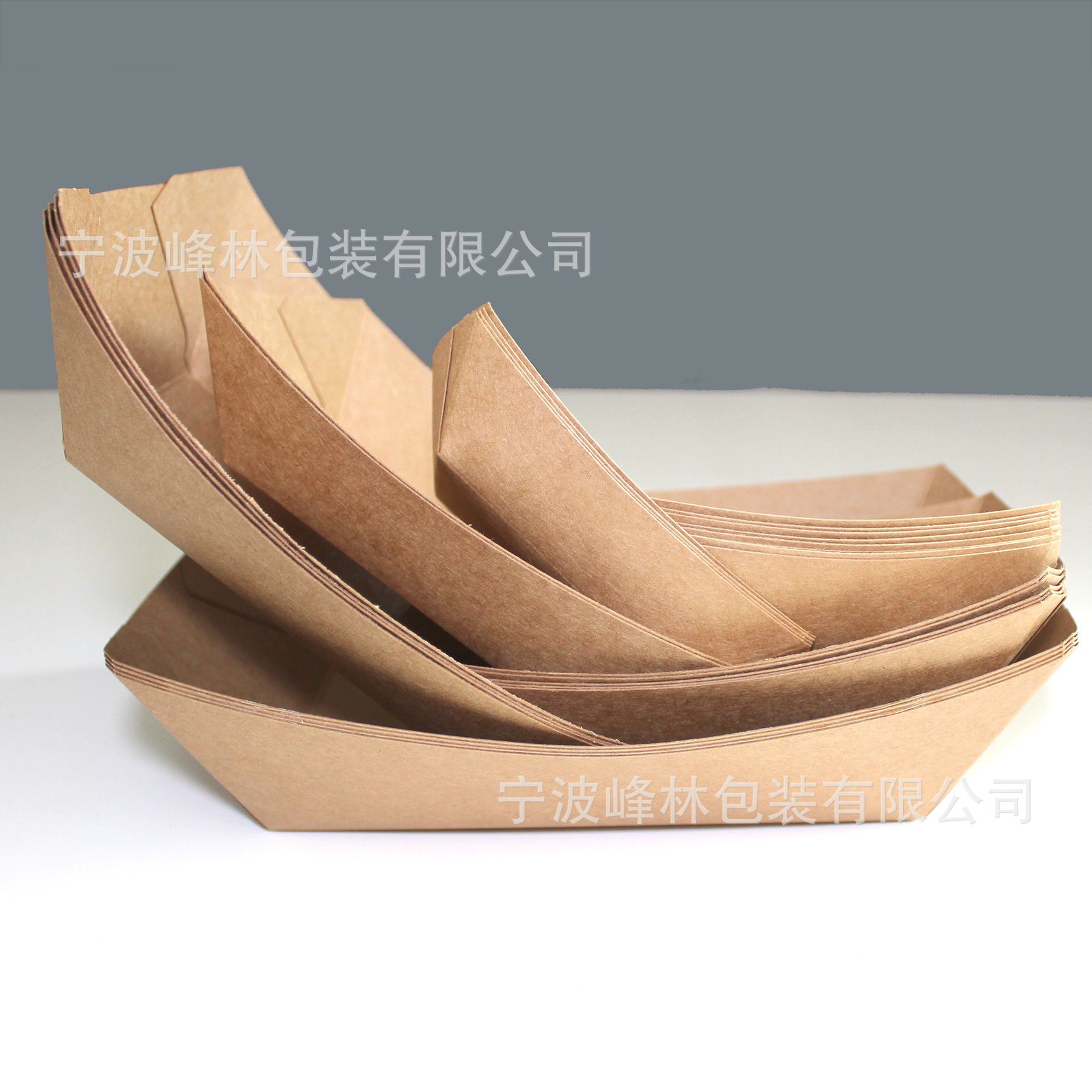 Fábrica directa nave-tipo caja de papel fritas pollo ARROZ FLOR frita comida bandeja de bocadillo Kraft papel nave-tipo caja de comida