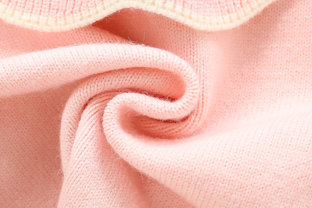 Κοριτσίστικο Πουλόβερ 2023 Φθινόπωρο Νέο Μοντέρνο Κορεάτικο Μονόχρωμο Πλεκτό Φούστα με Μεγάλο Γιακά, Σετ Δύο Τεμαχίων_voghion.com