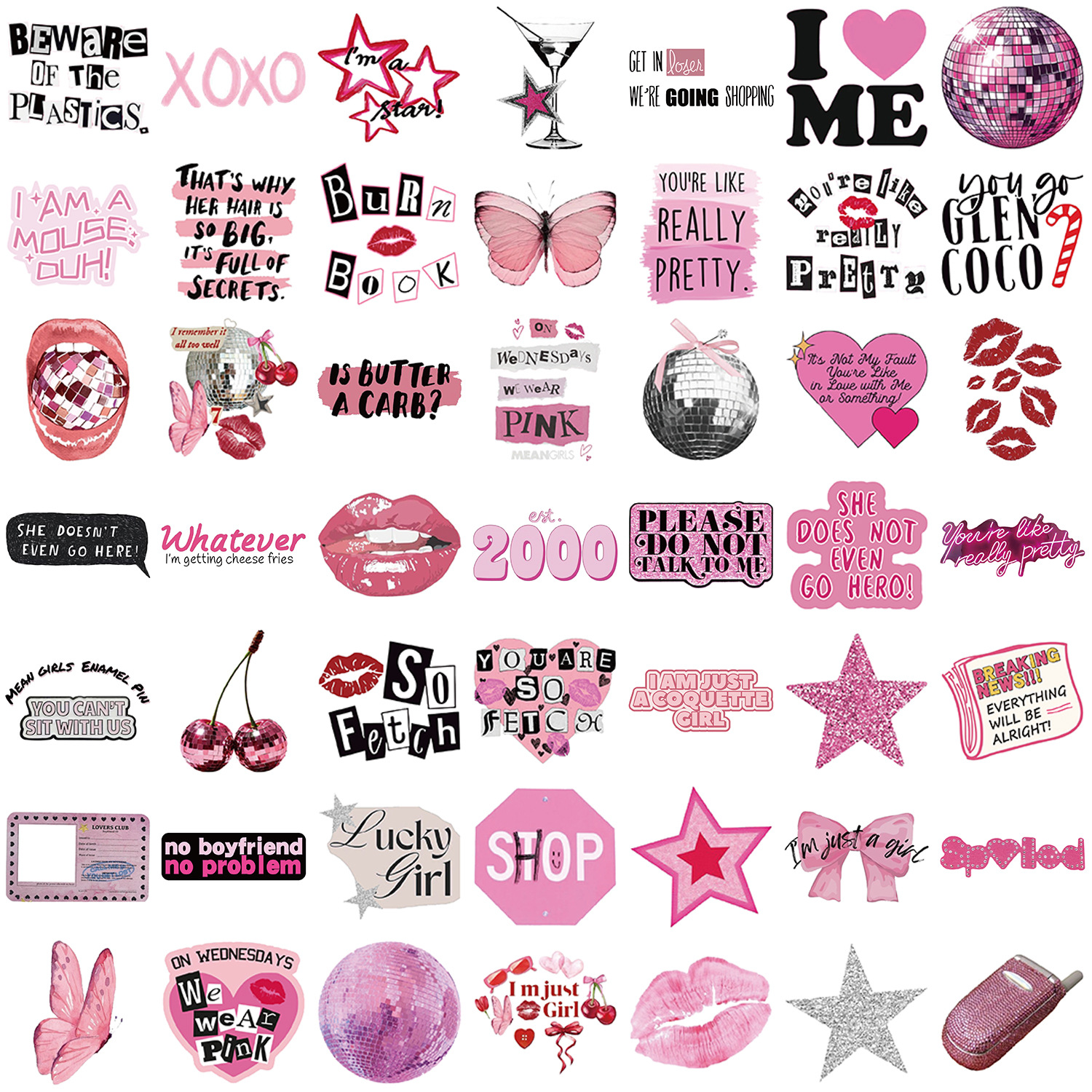 22g Weight Stickers Stationery Type 1 Set Quantity School, Graduation Occasion PVC self-adhesive Material Letter Pattern Y2K, Cute Style 1 Set Letter School Graduation PVC Self-adhesive Y2K Cute Stickers 2