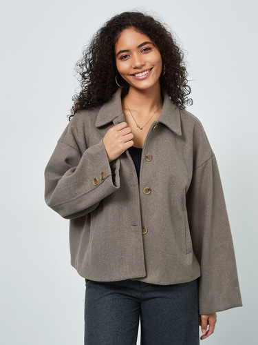 Amazon Cross-Border Women's Wholesale: Elegant, Versatile Wool Coat in European & American Style—New Autumn/Winter Design with Wide Sleeves