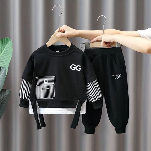 Boys' Spring and Autumn Set 2025 New Arrival Cute and Fashionable Children's Clothing Trendy Baby Spring Season Popular Style Sweatshirt