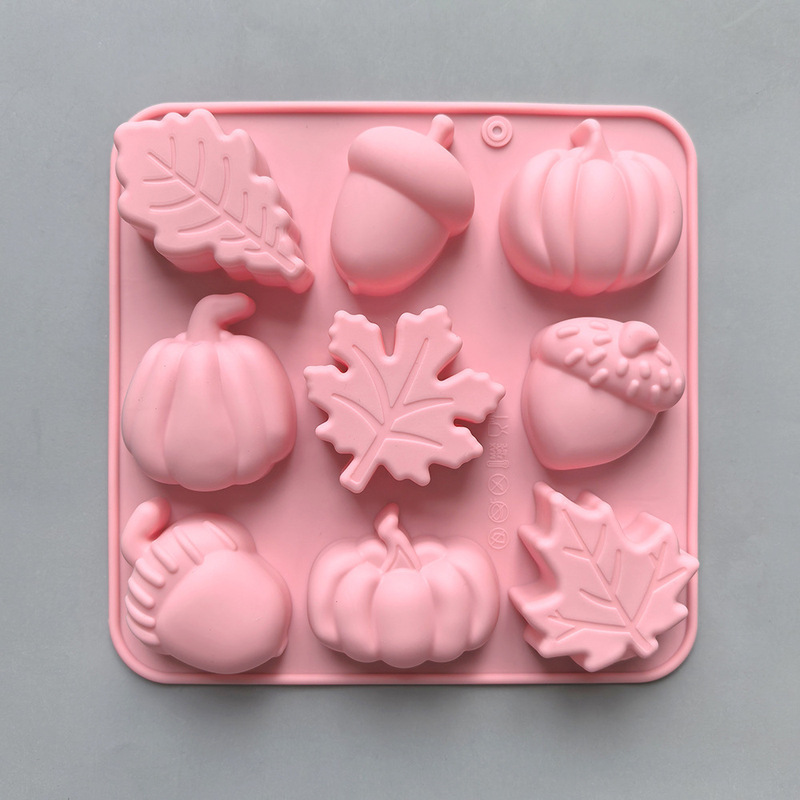 9連異なる草花形食品級シリコン型チョコレートキャンディーゼリー凉粉金型DIY手作り石けん型|undefined