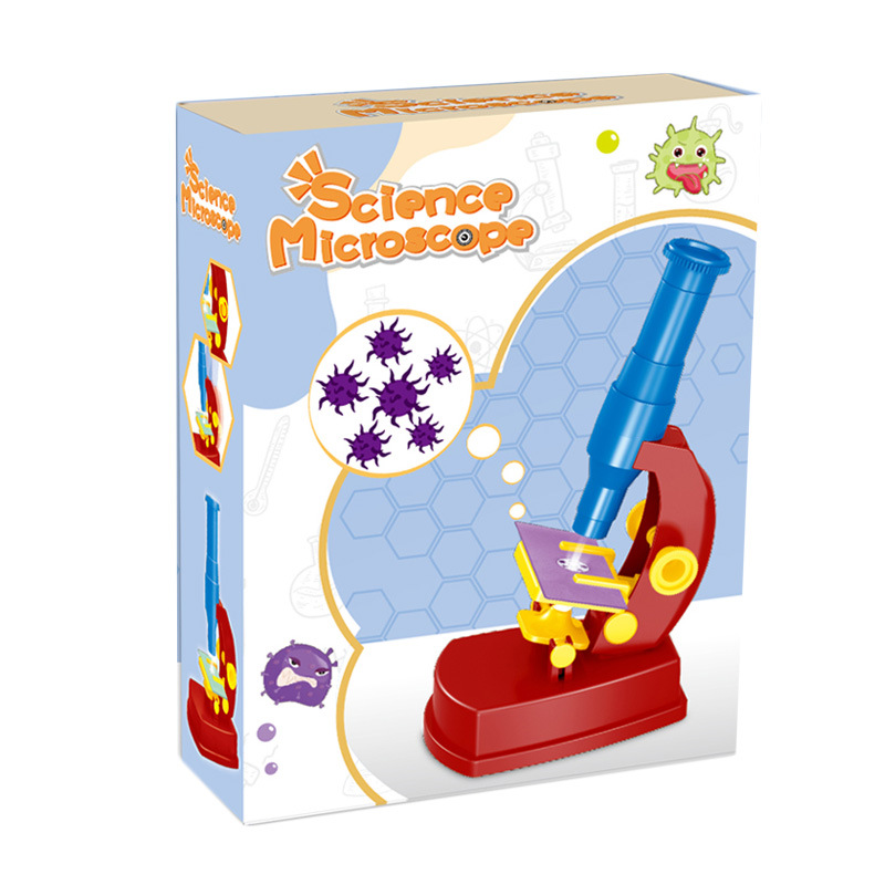 Nuevos niños de educación temprana cognitiva STEM ciencia y educación juguetes DIY auto-instalado luz mini microscopio