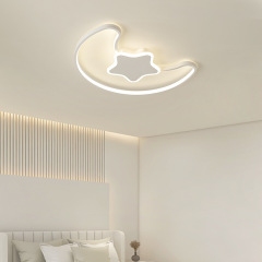 Modern minimalist creative star and moon children's room ceiling light, warm and friendly for boys and girls, eye-protection study room and bedroom light
