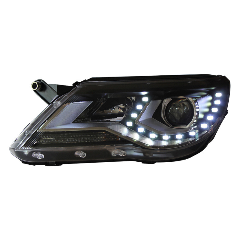 适用于途观大灯总成 时宇09-13款途观大灯改装双光透镜氙气灯LED