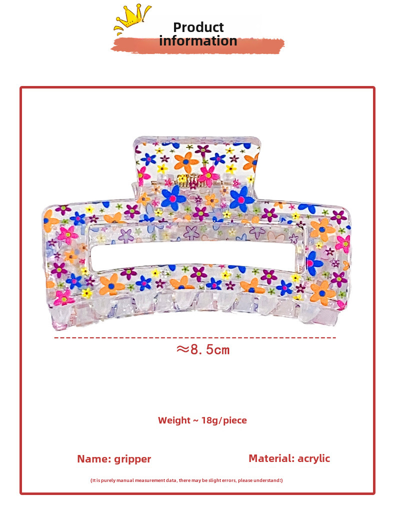 Pinza per capelli floreale estiva molletta trasparente_voghion.com