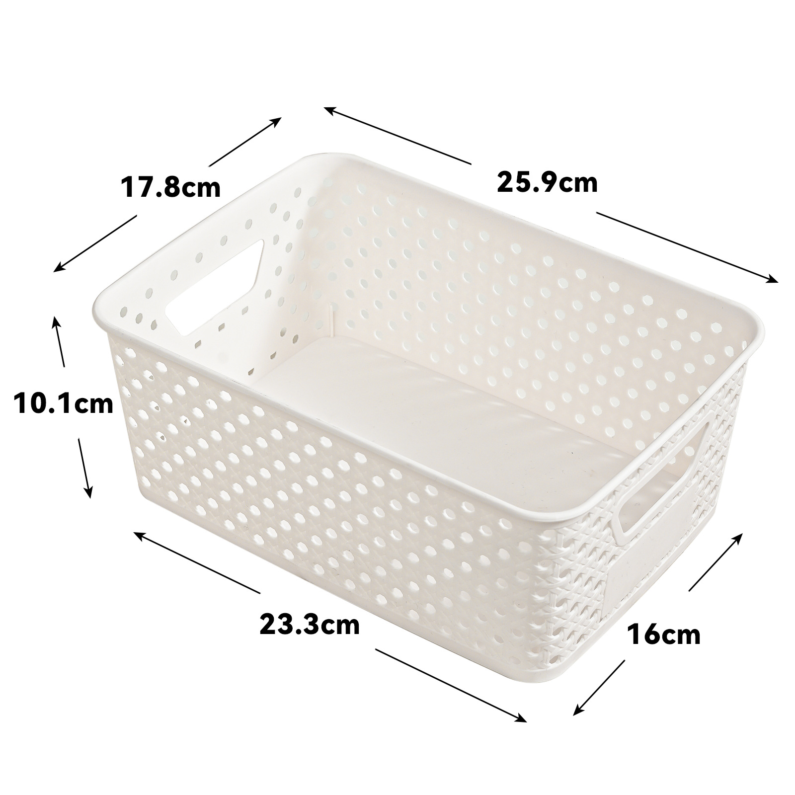 Cestas de almacenamiento de plástico al por mayor transfronterizas cajas de almacenamiento de artículos de escritorio bocadillos rectangulares de juguetes cestas de almacenamiento de artículos