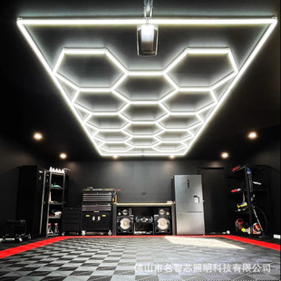 Garage Light Hexagonal Ceiling Light Car Beauty Painting Film Shop Led Honeycomb Light 14 Holes