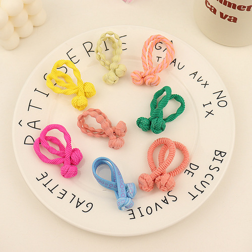 5 pack~Korean candy-colored hair ties for children with double-knotted headbands, baby ponytails that won’t hurt hair, rubber band hair accessories