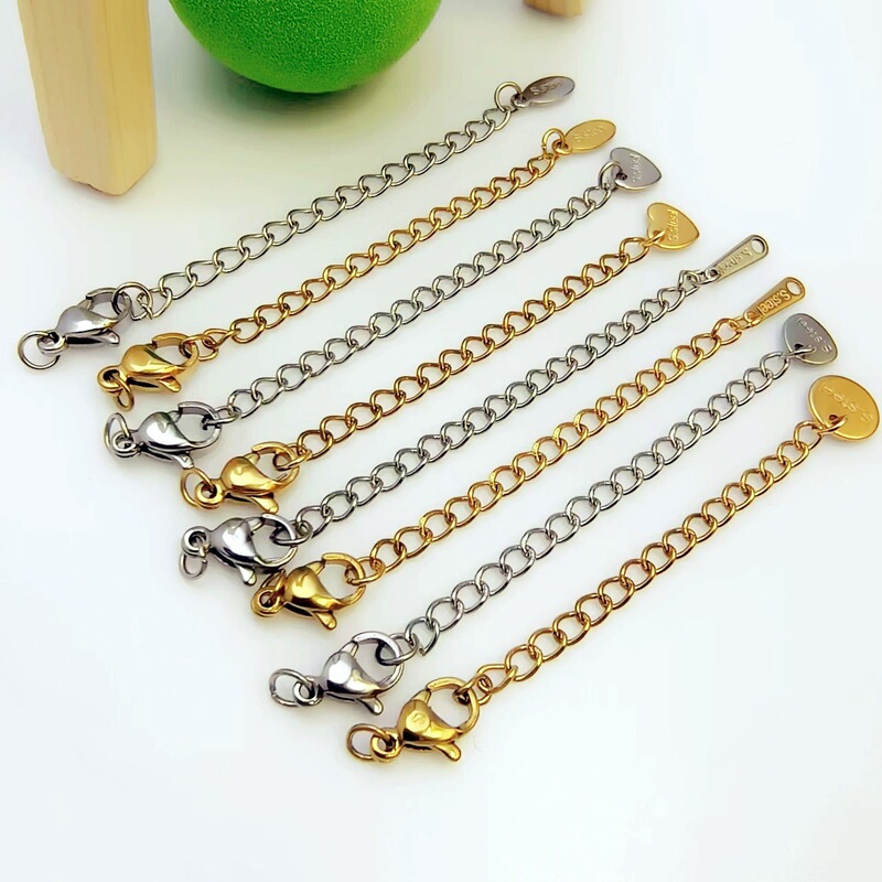 Stainless steel extended chain color preserving vacuum plating DIY necklace bracelet lobster clasp tail chain suit chain jewelry accessories Stainless steel extended chain color preserving vacuum plating DIY necklace bracelet lobster clasp tail chain suit chain jewelry accessories