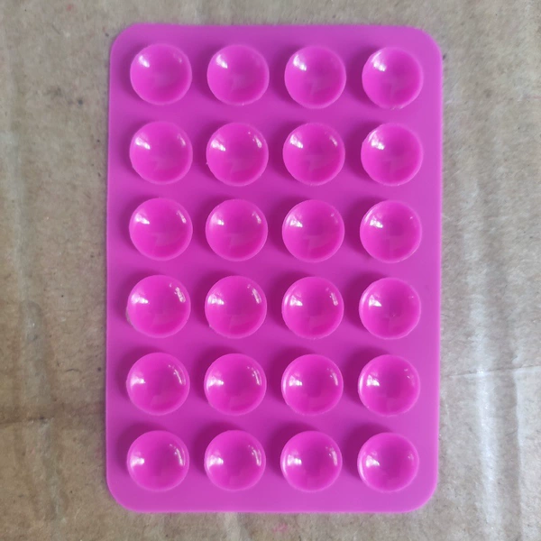 Rose red (with adhesive backing) - 24 square suction cups