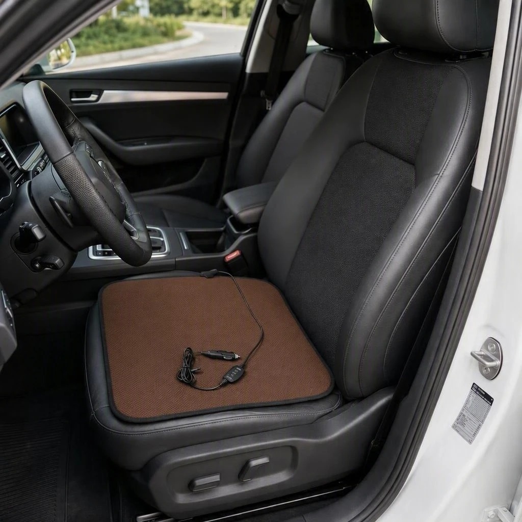 Cross-border car seat heating pad, 12V cigarette lighter controlled temperature, single-piece car seat pad, universal square pad for winter warmth